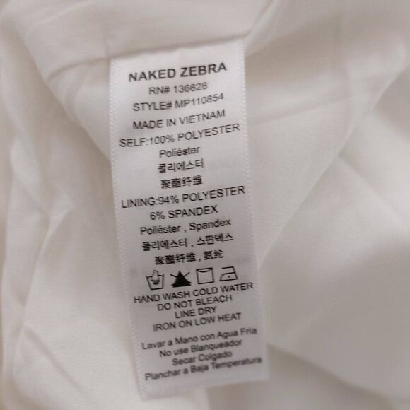 Naked Zebra White Linen-Like Flowy Beachy Trousers - Picture 5 of 5